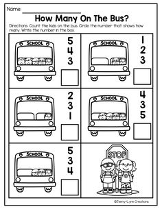 the worksheet for how many on the bus?