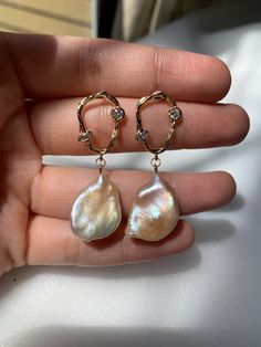 Freshwater Baroque Pearl Earrings Baroque Petal Pearl - Etsy Unique Pearl Jewelry Gift, Unique Pearl Jewelry For Gift, Unique Pearl Jewelry As A Gift, Handmade Baroque Pearl Round Jewelry, Handmade Baroque Pearl Jewelry, Oval Pearl Drop Jewelry As Gift, Oval Pearl Drop Jewelry For Gifts, Silver Pear-shaped Sterling Silver Pearl Earrings, Fine Jewelry Pearl Drop Gift