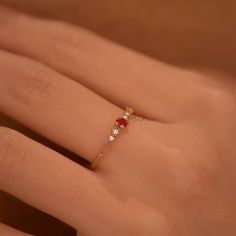 Dainty Ruby Gold Ring, July Birthstone Rings, Ruby Diamond Ring, Red Ruby Stacking Ring, Genuine Ruby Rings, Graduation Ring, Casual Rings We use the highest quality moissanite! Moissanite: ✦ Color: D Colorless ✦ Clarity: VVS1 OR All our diamonds are 100% natural. We use only conflict-free diamonds and gemstones. Diamond: ✦ Color: F-G ✦ Clarity: SI1-VS ✦PRODUCT DETAILS✦ → center stone: natural ruby → accent stone: diamonds Also available in other colored gemstones upon request. Please get in tou Ruby Open Promise Ring, Lab-created Ruby Promise Ring With Diamond Accents, Fine Jewelry Lab-created Ruby Promise Ring, Red Gemstone Accented Round Rings, Red 14k Gold Birthstone Ring For Promise, Ruby Rings With Diamond Accents For Gift, Ruby Rings With Accent Stones And Open Design, Red Ruby Birthstone Ring In Fine Jewelry Style, Open Ring With Ruby And Accent Stones