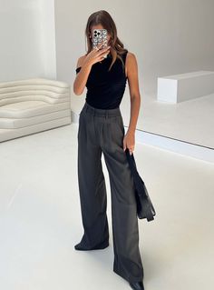 Princess Polly high-rise  Archer Pants Slate Lower Impact Archer Pants, Fleece Dress, Outerwear Outfit, Loungewear Sets, 2023 Fashion, Curve Dresses, Casual Tank Tops, Tops Fall, White Midi Dress