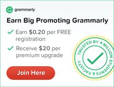 a sign that says earn big promoting grammarly on the front and back of it