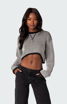 Anime Guy, Sweater Cropped, Black Anime, Sweater Crop, Swimwear Dress, Cropped Tube Top, Asymmetrical Tops, Cozy Sweater, Textured Knit