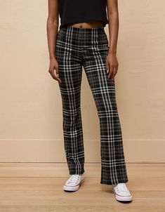 AE It Knit Pull-On High-Waisted Kick Boot Plaid Pant Plaid Pant, White Jeans Men, Athletic Fit Jeans, Jean Trends, Bootcut Pants, Curvy Jeans, Medium Wash Jeans, Plaid Pants, Women Denim Jeans