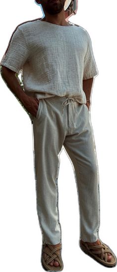 Casual Summer Harem Pants, Casual Straight Harem Pants For Summer, Beige Straight Leg Harem Pants For Summer, Relaxed Fit Tapered Leg Beach Pants, Relaxed Fit Tapered Leg Pants For Beach, Summer Pants With Elastic Waistband And Tapered Leg, Beach Pants With Relaxed Fit And Tapered Leg, Cotton Tapered Leg Pants For Vacation, Cotton Tapered Leg Bottoms For Vacation