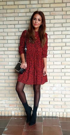 Easy Fall Outfits Casual, Style Collage, Gaun Fashion, Mini Dress Fashion, 가을 패션, Black Tights, Hippie Style