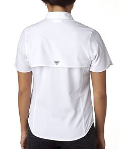 Ladies' Tamiami™ II Short-Sleeve Shirt - WHITE - L | Columbia Women's Tamiami II Short-Sleeve Shirt in White Size Large | Polyester Collared Moisture-wicking Tops For Summer, Moisture-wicking Collared Tops For Summer, Collared Tops With Moisture-wicking For Summer, White Moisture-wicking Short Sleeve Top, Moisture-wicking Short Sleeve Shirt, Fitted Short Sleeve Sports Shirt, Casual Fitted Shirt With Moisture-wicking, White Short Sleeve Shirt, Ripstop Fabric