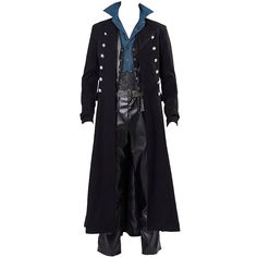 PRICES MAY VARY. ★Halloween Costumes For Men: Unique Retro Medieval Renaissance Gothic Jackets for you! Classic and mysterious, noble and elegant.Real pockets, long trench coat, lapel collar, opening front coat, two rows of decoration button at front, metal buttons are decorated on sleeve cuff and back waist,vintage Victorian style. This medieval warlock jackets will make you dress up easily as beast/pirate/vampire/circus ringmaster/ringmaster/captain/king with it. ★High Quality Material: Our me Steampunk Outerwear For Halloween Cosplay, Gothic Stand Collar Outerwear For Costume Party, Gothic Outerwear With Stand Collar For Costume Party, Gothic Stand-collar Outerwear For Costume Party, Gothic Costume Outerwear For Winter, Gothic Winter Larp Outerwear, Gothic Fitted Outerwear For Cosplay, Fitted Gothic Costume For Fall, Vampire Style Winter Costume Outerwear