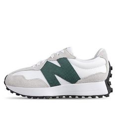 WS327DC Green Tennis Shoes, Green New Balance, N Logo, Green Crocodile, New Balance 327, Marathon Running Shoes, New Balance Sneakers, Round Toe Heels, Trendy Sneakers