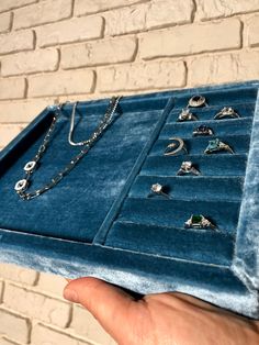 Jewelry Display Jewelry Tray Jewelry Display With 14 Ring Slots Velvet Jewelry Display Ring Display Antique Style - Etsy Diy Velvet Jewelry Display, Velvet Jewelry Organizer, Antique Jewelry Store Presentation Box, Vintage Suitcase Jewelry Holder, Antique Presentation Jewelry Box, Rose Velvet, Vintage Suitcase, Ring Displays, Vintage Jewelry Box