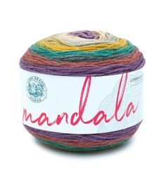 a ball of yarn that is multicolored with the word nandala on it