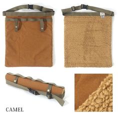 three different types of bags with handles and straps on each side, one is brown and the other is tan