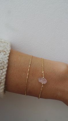 Dainty rose quartz bracelet. Gold filled rose quartz | Etsy Dainty Rose Quartz Jewelry In Rose Gold, Hand Wrapped Rose Quartz Jewelry In Rose Gold, Rose Gold Rose Quartz Hand-wrapped Jewelry, Dainty Rose Quartz Gemstone Jewelry, Elegant Rose Quartz Healing Bracelets, Elegant Hand Wrapped Rose Quartz Jewelry, Dainty Pink Rose Quartz Beaded Bracelets, Dainty Pink Rose Quartz Beaded Bracelet, Minimalist Rose Quartz Birthstone Jewelry