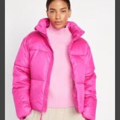 Brand New Quilted Puffer Jacket, Old Navy Size Xl Winter Jackets Women Pink, White Puffer Jacket, Red Puffer Jacket, Black Puffer Coat, Navy Quilt, Pixie Pants, Maternity Coat, Quilted Puffer Jacket, Flamingo Pink