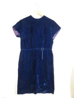 "Label: puritan forever young made in usa Good vintage condition - no damage to note Feels like velvet Recommended size medium / large Measurements: pit to pit across 20.5\" waist 31\" hips 42\" length 42\" Returns accepted, please message for international shipping Weight:" Blue Velvet Cocktail Dress, Velvet Vest, Muumuu Dress, Long Sleeve Sheath Dress, Velvet Cocktail Dress, Printed Halter Dress, Tulip Print, Mod Dress, Forever Young