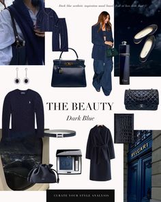 The elegance of dark blue – a timeless and sophisticated alternative to black 🤍⁠ ⁠ #coloranalysis #colouranalysis #coloranalyst Blue Outfit Winter, Cool Winter Color Palette, Deep Winter Palette, Seasonal Palette, Colour Season