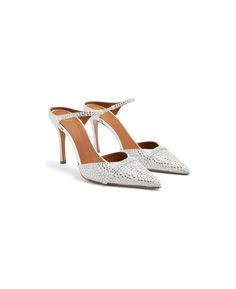 Malone Souliers Mules All Strass | italist Casual Ballet Flats, Malone Souliers, Stunning Shoes, Designer Pumps, Sheepskin Boots, Evening Shoes, High Heel Pumps, White White, Mules Shoes