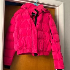 Never Worn. Has Straps Inside To Wear Like A Backpack Hot Pink Puff Jacket, Pink Puffer Jacket, Puffer Jacket, Puffer, Jackets & Coats, Jackets For Women, Pink, Women Shopping, How To Wear