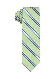 Featuring a bold striped pattern for a timeless design, this tie from Saddlebred is crafted from microfiber for a luxurious feel. | Saddlebred Men's Linen Striped Tie, Green, 58 Striped Ties For Workwear, Mens Linen, Striped Tie, Tie And Pocket Square, Timeless Design, Mens Accessories, Green, Pattern, Design