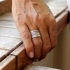 Stacking Ring Set // Set of 6 Gold and Silver Stackable Rings - Etsy Turquoise Gold Ring, Stackable Ring Sets, Stackable Rings Silver, Hammered Silver Ring, Silver Rings Simple, Sterling Silver Stacking Rings, Stack Ring, Stacking Ring Set, Silver Stacking Rings