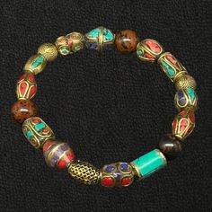 Nepal Jewelry Artisan Handmade Brass Masala beads Adjustable Bracelet Tibet | eBay