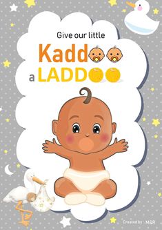 a baby is sitting on the ground with its hands in his pockets and it says give our little kaddo a lado