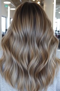 4. Smoky Dark Blonde Balayage with Tousled Waves (Dark Blonde Hair Color) - Dark Blonde Hair Color Dark Blonde Balayage, Sandy Blonde, Tousled Waves, Shades Of Blonde