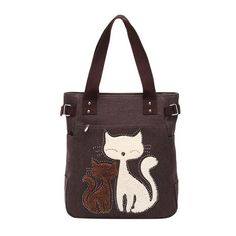 Adorable Canvas Cat Tote Bag-Furbaby Friends Gifts Fluffy Kitty, Cat Tote Bag, Cats Tote Bag, Friends Gifts, Cat Tote, Red Dark, Sea Green, Cat Print, Canvas Tote