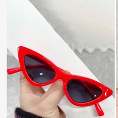 Brand New !! Vintage Triangle Cat Eye Sunglasses, Colorful, Cute, Fashionable, Show Off Your Fun Personality! Bin 1a Cute Red Party Sunglasses, Red Plastic Cat Eye Sunglasses With Tinted Lenses, Casual Red Cat Eye Sunglasses, Red Plastic Cat Eye Sunglasses, Trendy Red Plastic Cat Eye Sunglasses, Retro Red Cat Eye Sunglasses For Summer, Red Cat Eye Plastic Sunglasses, Red Cat Eye Sunglasses With Uv Protection For Party, Cute Red Sunglasses With Uv Protection