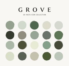 the cover of grovee 20 insta icon collection, with different colors and sizes