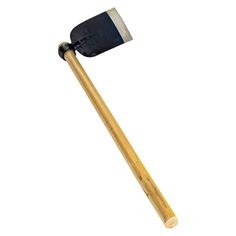 an old wooden mallet with a black handle on it's end and a white background