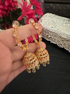 Earrings Bali, Hyderabadi Jewelry, Indian Jhumka, Earrings Jhumka, Jewelry Pakistani, Bali Earrings, Kundan Jewelry, Pakistani Jewelry, Jhumka Earrings