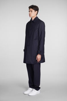 100% Polyamide, 100% Polyester, 85% Virgin Wool, 15% Polyurethane Formal Long Sleeve Outerwear With Concealed Fastening, Long Sleeve Gabardine Blazer For Business, Classic Business Outerwear With Spread Collar, Classic Outerwear With Concealed Front And Suit Collar, Formal Gabardine Outerwear With Pockets, Business Outerwear With Pockets In Gabardine, Office Outerwear With Welt Pockets And Spread Collar, Classic Gabardine Outerwear With Concealed Front Fastening, Solid Gabardine Outerwear With Concealed Placket