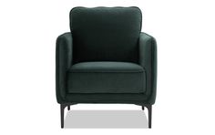 a dark green chair on a white background