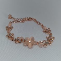 Delicate Pink Flower Bracelet. Opaque Pink Stones Make Up Flower Petals With Rhinestone Accents. Rose Gold Tone. 7in Length + 2 In Extender. Nwot. Pink Flower Bracelet, Elegant Rose Gold Flower Crystal Bracelet, Elegant Crystal Bracelet With Flower Charm, Gold Flower Bracelet, Azalea Flower, Rose Gold Flower, Pink Stones, Flower Crystal, Flower Bracelet