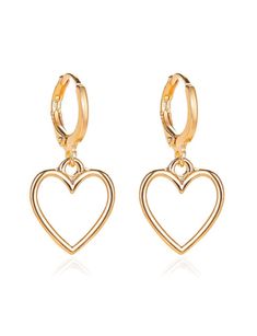 Cheap Gold Heart Pendant Earrings, Cheap Heart Charm Dangle Hoop Earrings, Cheap Elegant Hoop Earrings With Heart Charm, Cheap Silver Heart Drop Earrings, Cheap Heart Pendant Earrings For Gift, Cheap Nickel Free Trendy Heart Earrings, Cheap Heart Charm Earrings For Gifts, Cheap Heart Charm Earrings As Gift, Cheap Pierced Heart Pendant Earrings