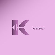 the logo for innovative music company k is shown in purple and pink colors with an arrow pointing