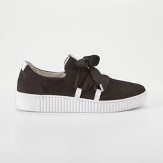 Leather Sneaker - A modern suede sneaker has an easy slip-on design with double elastic gussets. Wide laces add a playful finish. Casual Sneakers With Suede Overlays And Round Toe, Casual Sneakers With Suede Overlays, Casual Lace-up Sneakers With Suede Overlays, Sporty Slip-on Sneakers With Elastic Laces For Spring, Sporty Suede Sneakers For Spring, Spring Suede Low-top Slip-ons, Spring Low-top Suede Slip-ons, Spring Suede Slip-on Sneakers, Suede Low-top Slip-ons