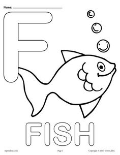 the letter f is for fish coloring page