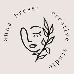 the logo for an organic beauty brand with a woman's face and leaves on it