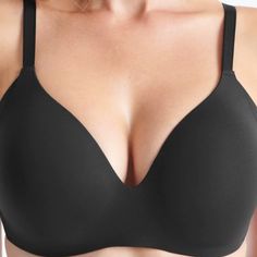 The Wireless Bra Features A Plunging Neckline And Molded Foam Cups Give You The Most Shape And Definition Of All Your Bras. Plus, Extra Side Coverage Eliminates Sideboob And Overspill. It Never Fit Me & I Forgot To Return It. Fitted Black Seamless Bra, Black Seamless Fitted Bra, Black V-neck Bra, Elegant Stretch V-neck Bra, Black Low-cut Seamless Bra, Fitted V-neck Bra With Soft Touch, Zip Bra, Pink Ginger, Front Zip Sports Bra