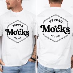 White Cotton T-shirt With Custom Logo, White Short Sleeve Top With Custom Logo, White Crew Neck Top With Custom Logo, Short Sleeve T-shirt With Custom Logo For Streetwear, Casual White Tops With Custom Logo, Masculine Shirts, Human Model, Real Model, T Shirt Mockup