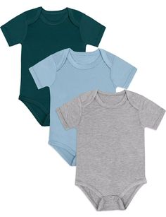 PRICES MAY VARY. Multi Pack: 3-pack baby bodysuit made of 97% rayon,3%Spandex,super soft,comfortable and Breathable User-friendly Design:Snap Buttons Closure are easy to put on and take of making it easy to change baby's diapers Design:Envelope collar neckline design protects baby's skin and is comfortable to wear Great Gift: The bodysuit with Superior quality,making it perfect gift for both baby and mom Size Range:The baby clothes are available in 6 sizes from 0-24 months,please check the Size information in description before placing order Old Navy Ribbed Baby Onesie, Bodysuit Short Sleeve, Design Envelope, Color Outfits, Solid Color Outfits, Infant Boys, Body Suit With Shorts, Body Suit Outfits, Baby Protection