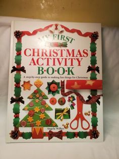 the first christmas activity book is on display