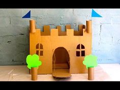 a cardboard castle made to look like it is built