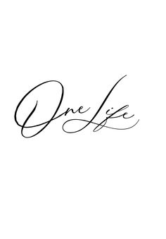 the word one life written in cursive writing