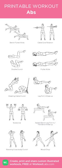 the printable workout poster shows how to do different exercises for your body and mind