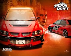 two cars are shown side by side with the words fast and furious tokyo drift on them