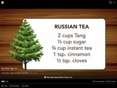 the russian tea recipe is shown in this screenshote screen graber for ipad