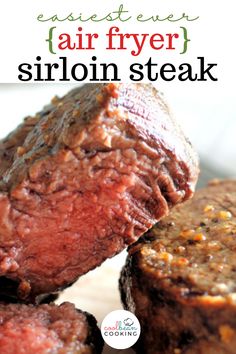 tender and juicy sirloin steak Thick Steak In Air Fryer, How To Cook Sirloin Steak In Air Fryer, Air Fryer Steaks Sirloin, Top Sirloin In Air Fryer, Sirloin Steak In The Air Fryer, Perfect Air Fryer Steak, Sirloin Steak In Air Fryer How To Cook, Air Fryer Steak Recipes Sirloin, Sirloin Air Fryer Recipes