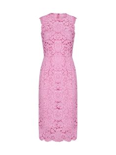 51% Viscose, 24% Cotton, 20% Nylon, 5% Elastane Sheer Lace Dress, Dress With Corset, Pink Dress Casual, Midi Pencil Dress, Feminine Chic, Dolce Gabbana Dress, Pink Midi Dress, Lace Midi, Lace Midi Dress